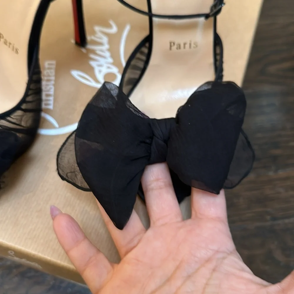 Christian Louboutin black satin heels - Picture 5 of 11